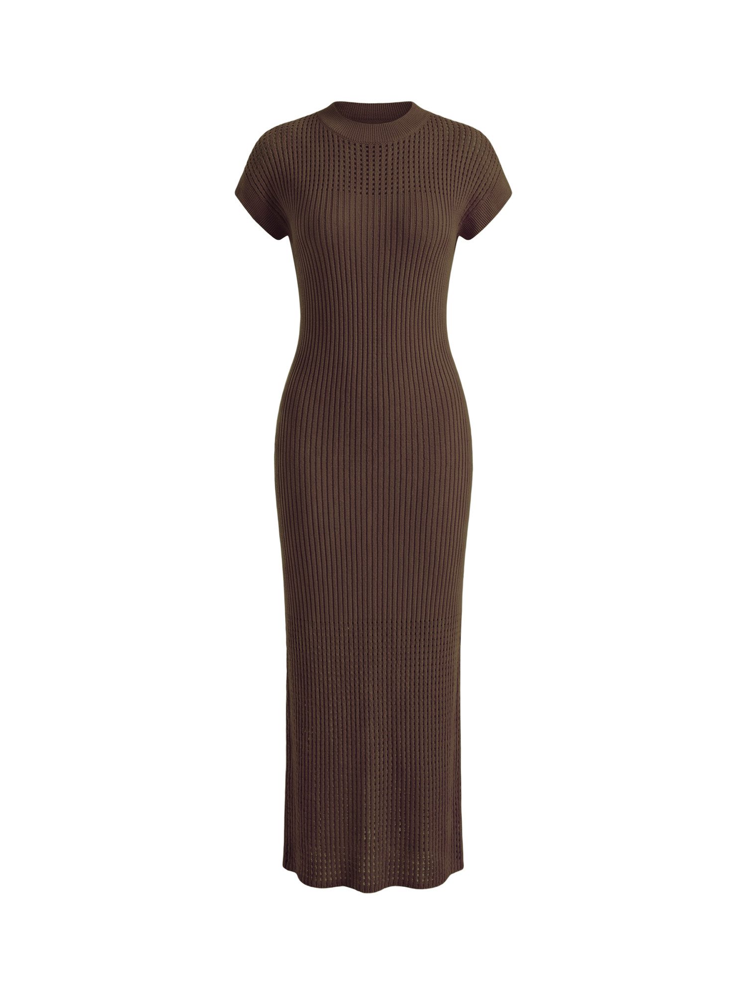 Strickkleid Damen mit Kurzarm und Rundhals Casual