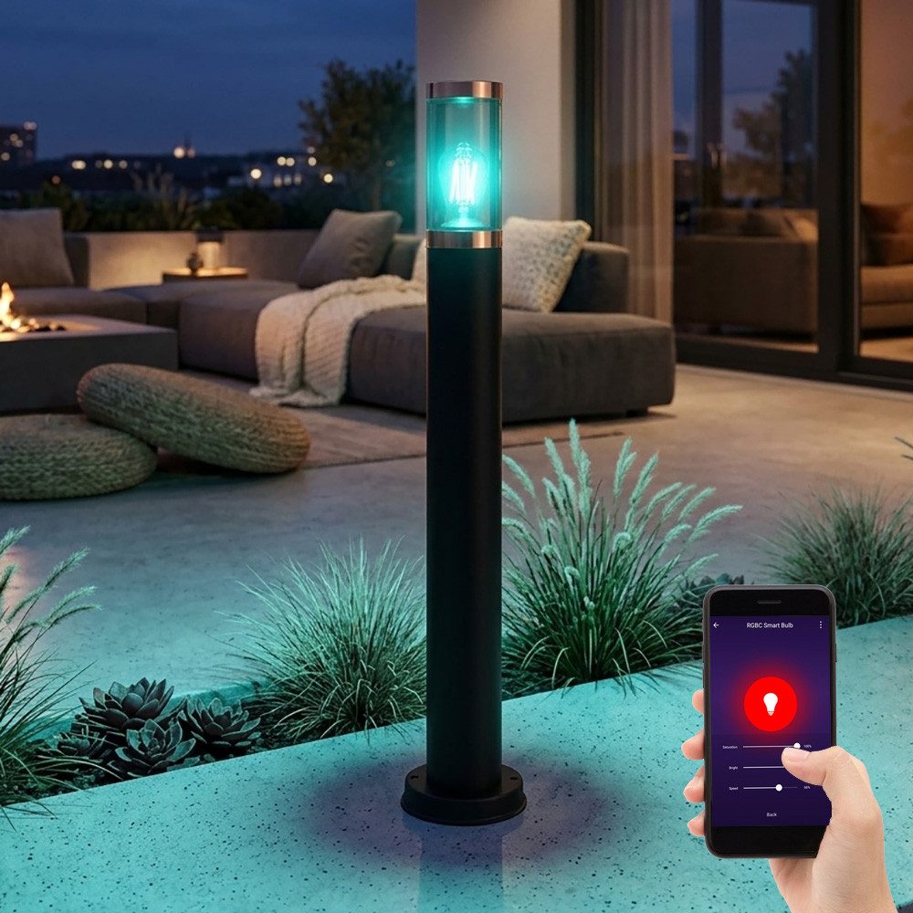 GLOBO LIGHTING Außen-Stehlampe, Leuchtmittel inklusive, Kaltweiß, Warmweiß, Neutralweiß, Tageslichtweiß, Farbwechsel, Stehlampe Stehleuchte Aussenlampe Smart Home RGB LED