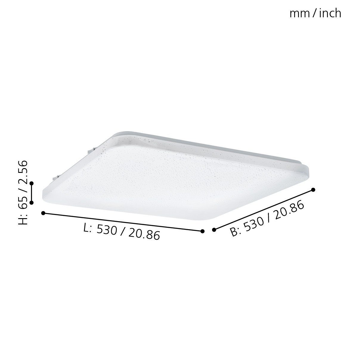 Kristall-Effekt Deckenleuchte Weiß, Leuchtmittel 53 in Flurlampe LED Küchenlampe, Deckenlampe EGLO cm Frania-s, in inklusive,