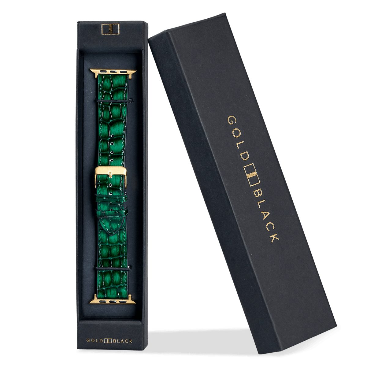 GOLDBLACK Smartwatch-Armband GOLDBLACK Apple Watch Armband MILANO-Design grün (Adapter gold)