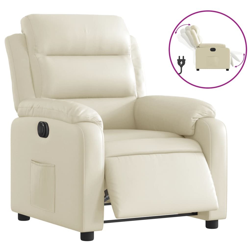 vidaXL Sessel Relaxsessel Elektrisch Creme Kunstleder günstig online kaufen