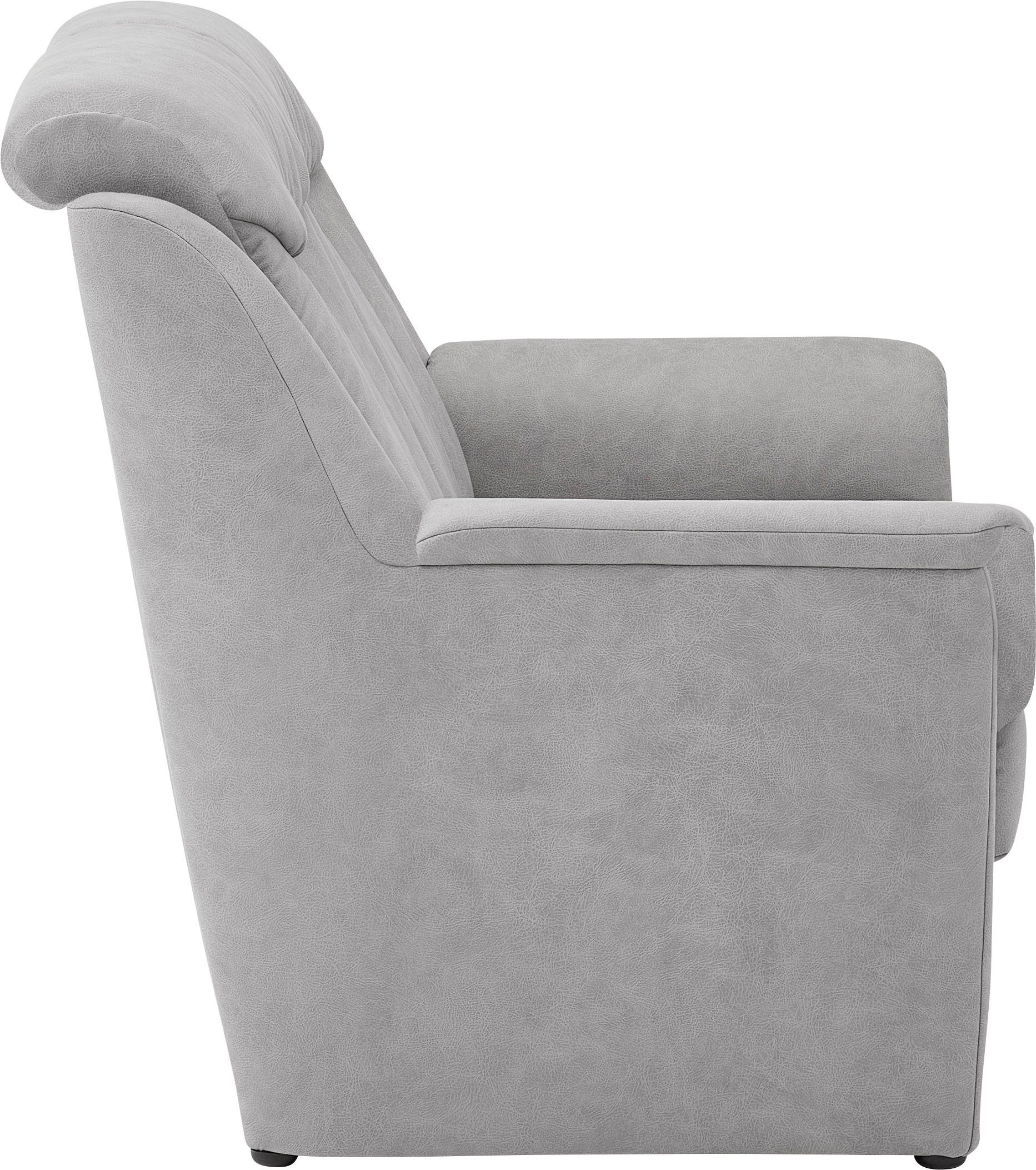 BECK Sessel (Set, Polstergarnitur Kopfteilverstellung, cm, 3-Sitzer 2x Lugano, in VILLA Sitzhöhe 3-tlg), 49 und