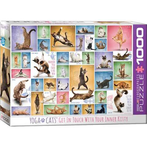 empireposter Puzzle Yoga Katzen - 1000 Teile Puzzle Format 68x48 cm, 1000 Puzzleteile