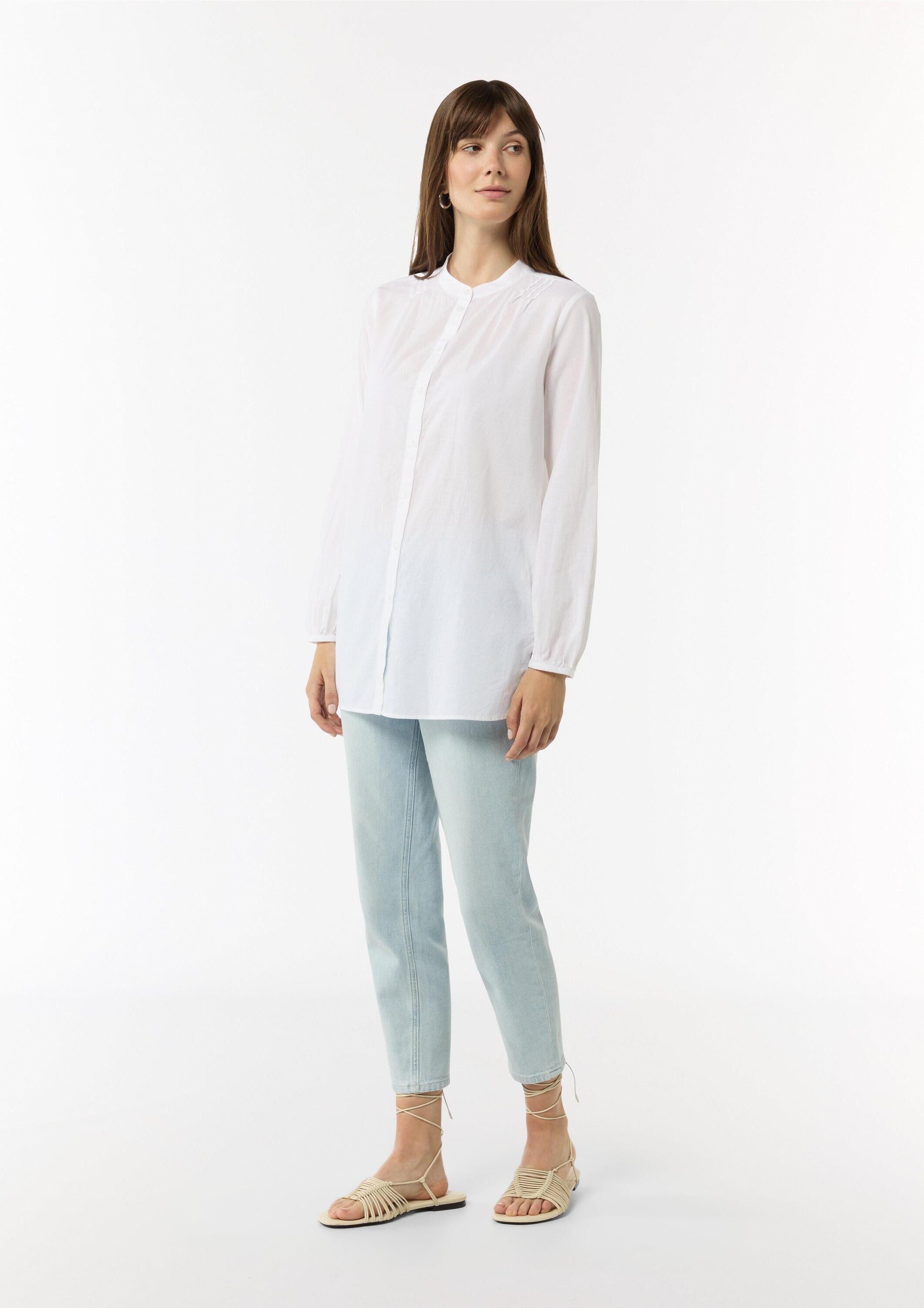 comma Langarmbluse Bluse Leichte Tunika-Bluse mit Biesen-Details