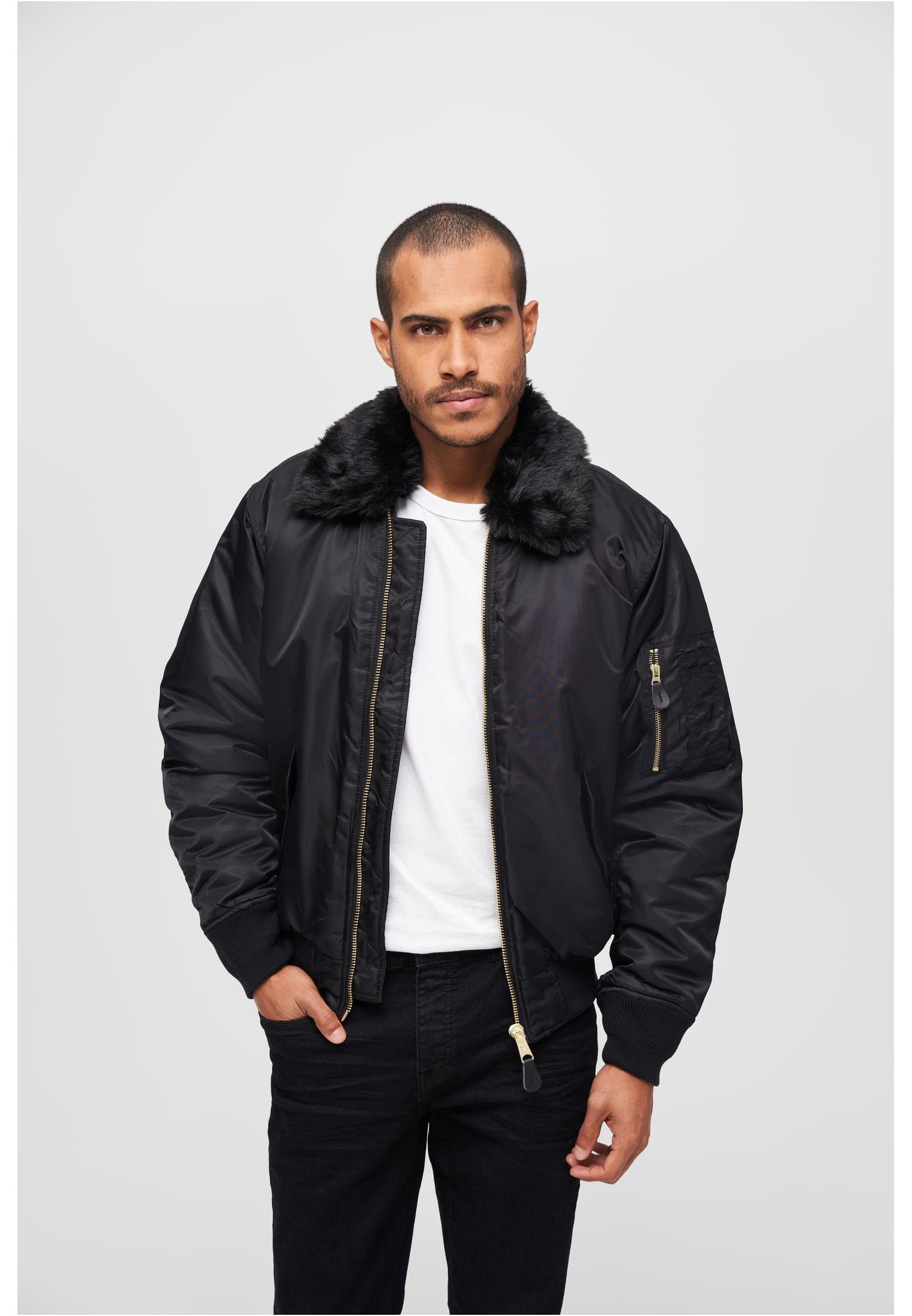 Brandit Winterjacke Herren MA2 Jacket Fur Collar (1-St) black