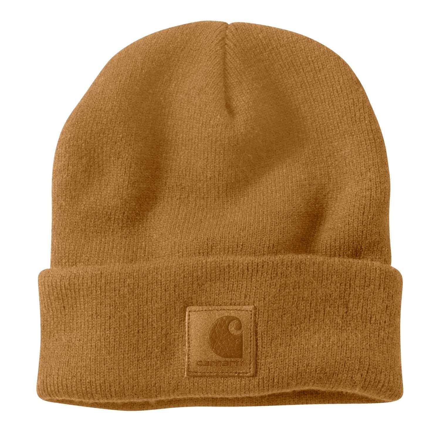 Neu im Jahr 2024 Carhartt Beanie 101070 Label Strickmütze Braun Carhartt