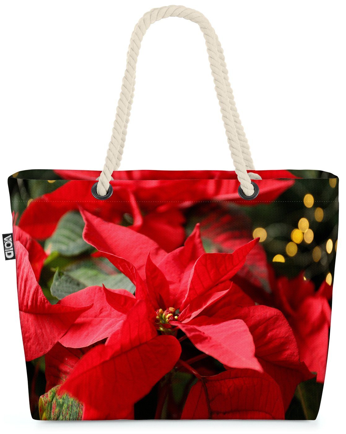 VOID Strandtasche (1-tlg), Blumen Weihnachtsstern Pflanzen Beach Bag Christstern Weihnachtsstern Pflanze B