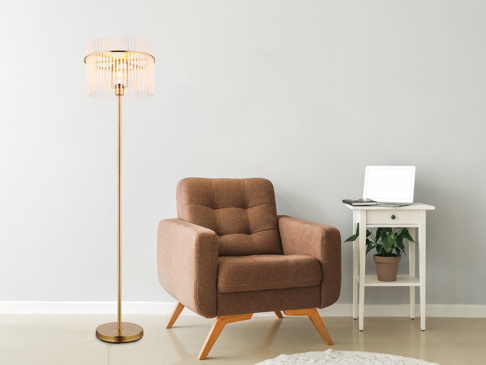 GLOBO LIGHTING LED Stehlampe, Dimmfunktion, LED wechselbar, warmweiß, ausge günstig online kaufen