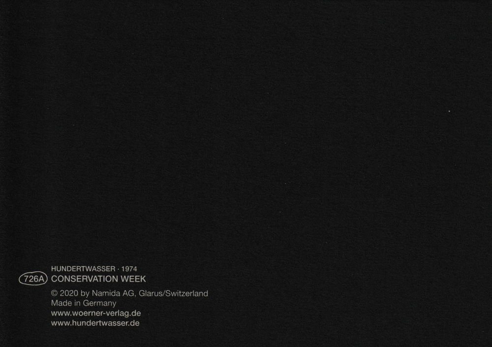 Hundertwasser ZEALAND" "CONSERVATION - Postkarte WEEK Kunstkarte NEW