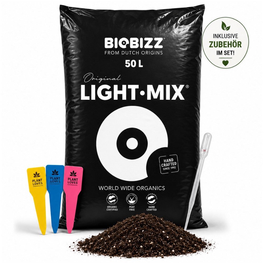 Biobizz Blumenerde Light Mix 50L, Lockeres Substrat, 50L Größe