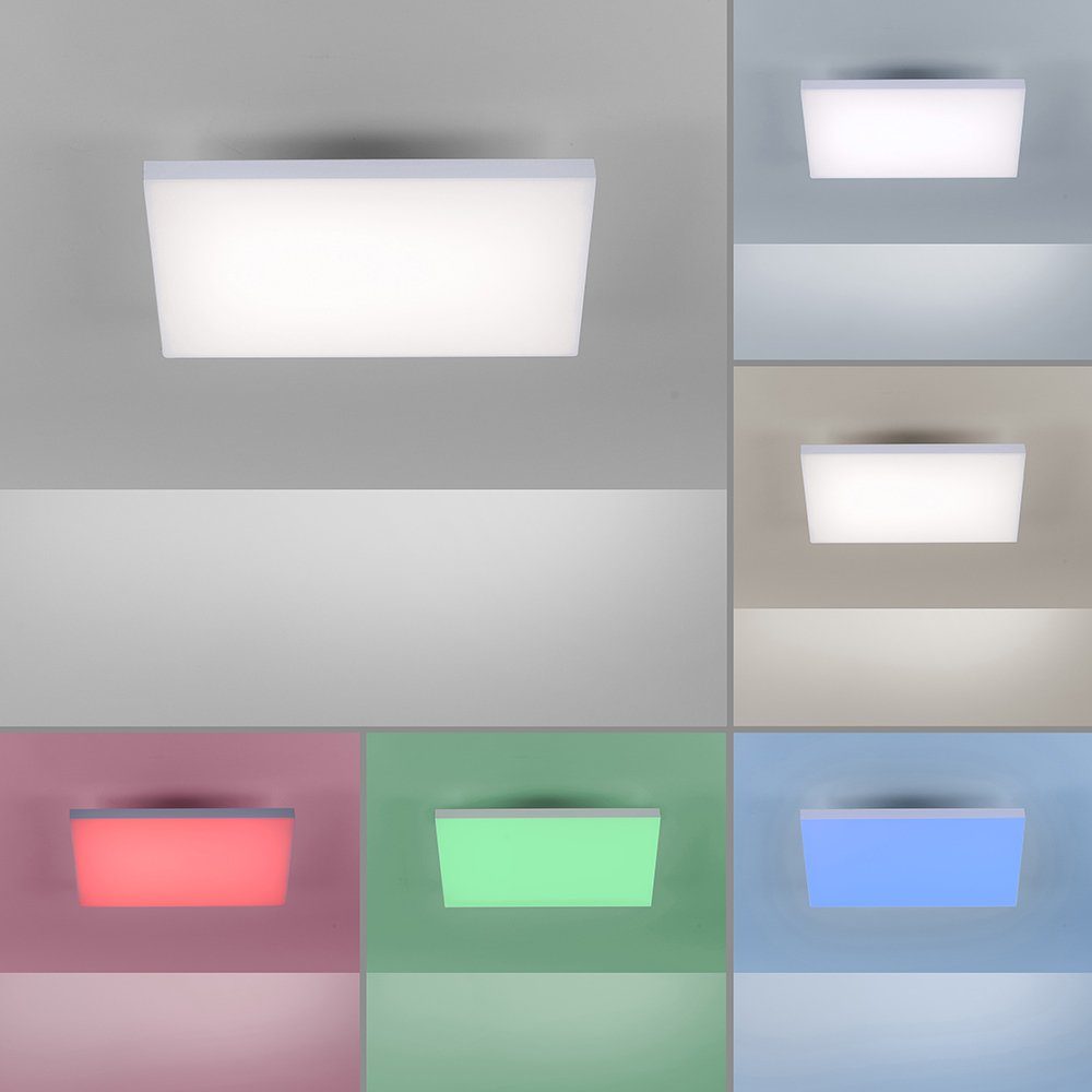 Paul Neuhaus Smarte LED-Leuchte LED Smart Sprache FRAMELESS Smart CCT CCT-Farbtemperaturregelung, Deckenlampe Home, per Leuchtmittel, Farbwechsel Q RGB Panel mit App - RGB-Farbwechsel, Dimmfunktion, Home, Fernbedienung