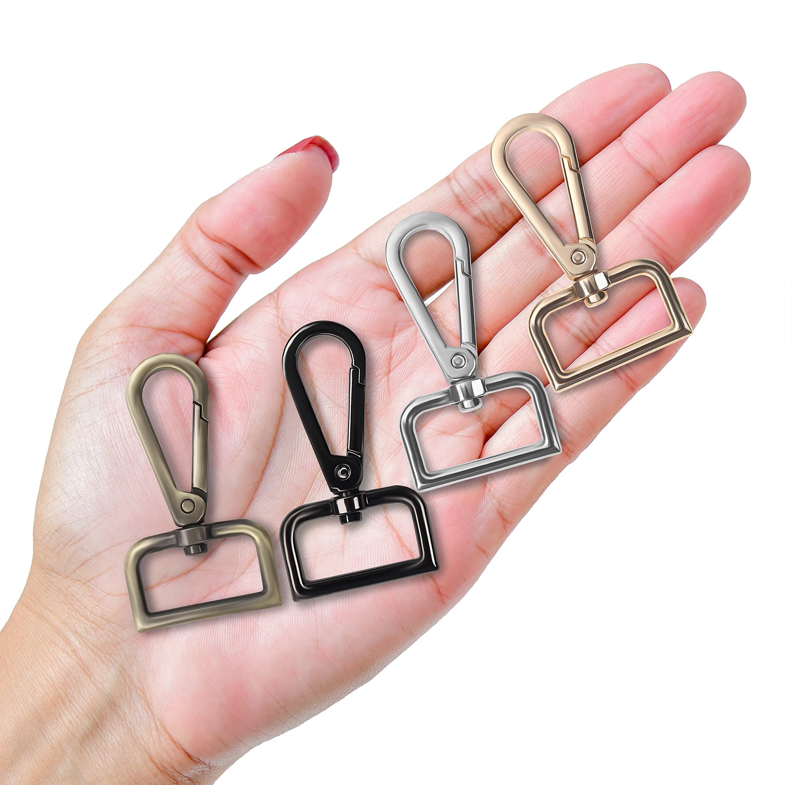 D-Ring Metall, (16-Pack), Hook with Metal (16 Belle Keychain Vous Pack) with Keychain Metal D Hooks Rundstahlkette Ring
