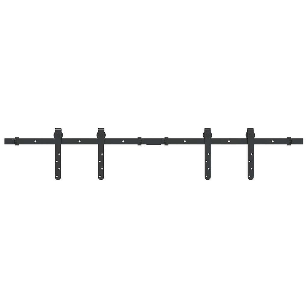 vidaXL Zimmertür 122 cm Schiebetürbeschlag Set für Schranktüren 122 cm Karbonstahl inkl