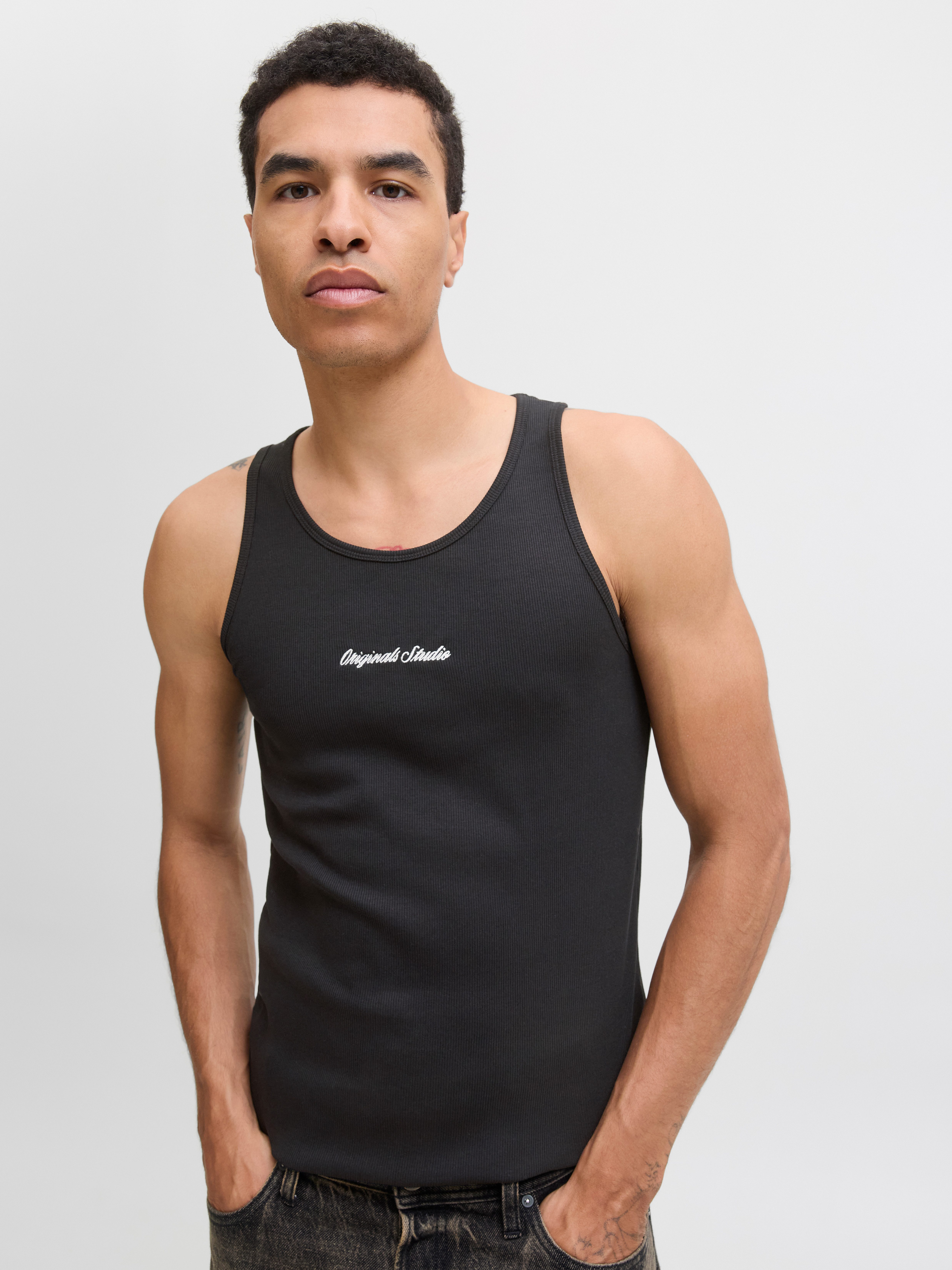 Jack & Jones T-Shirt JORNORREBRO RIB TANK TOP ohne Ärmel