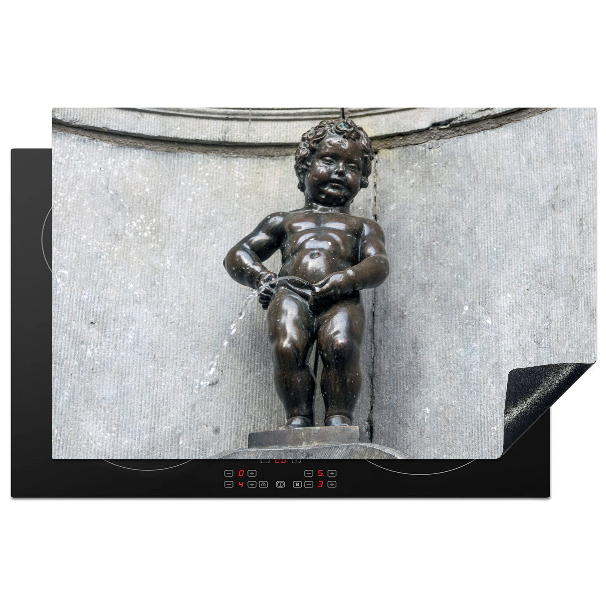 tlg), Brüssel, Schutz MuchoWow in Induktionskochfeld Manneken pis die (1 für 81x52 Vinyl, cm, Herdblende-/Abdeckplatte Ceranfeldabdeckung küche,