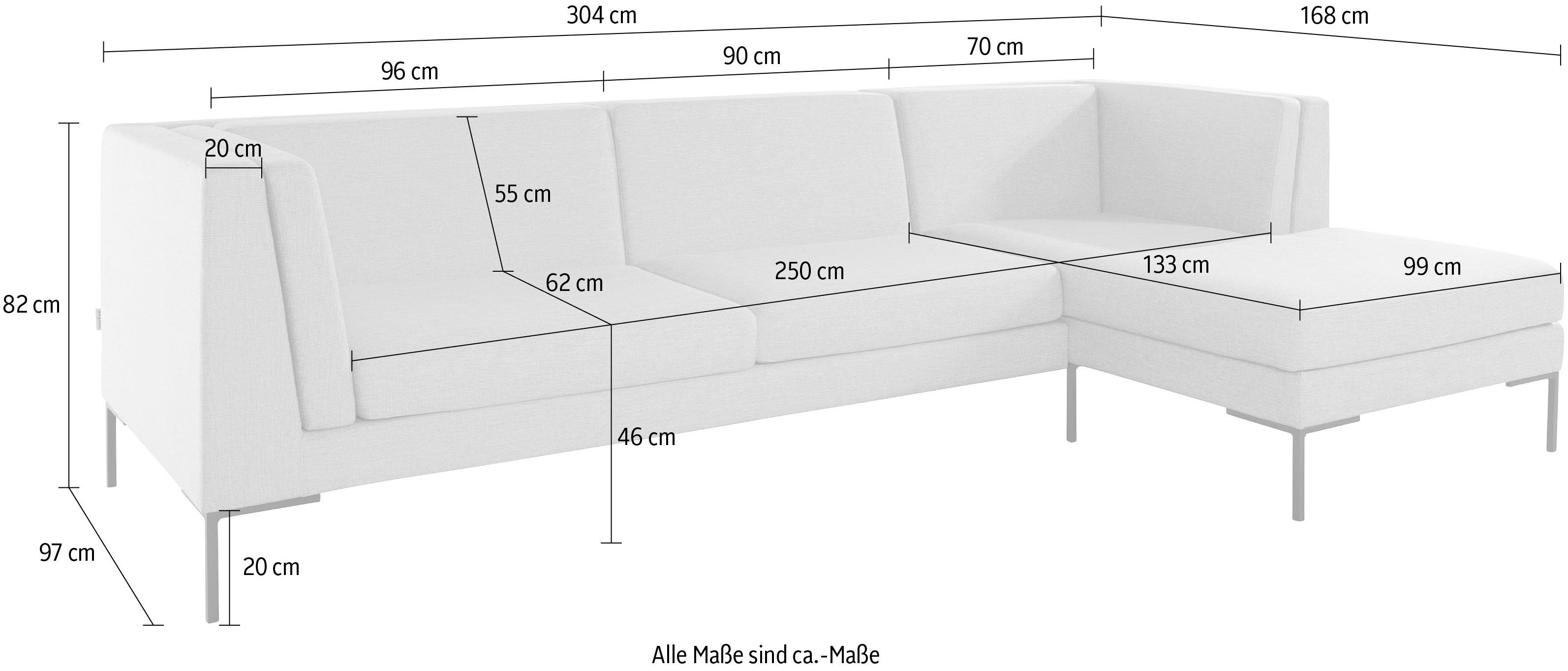 andas Metallfüßen Ecksofa eleganten Frode, mit