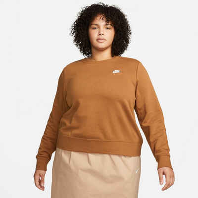 Nike Sportswear Sweatshirt CLUB FLEECE WOMEN'S CREW-NECK SWEATSHIRT (PLUS SIZE)