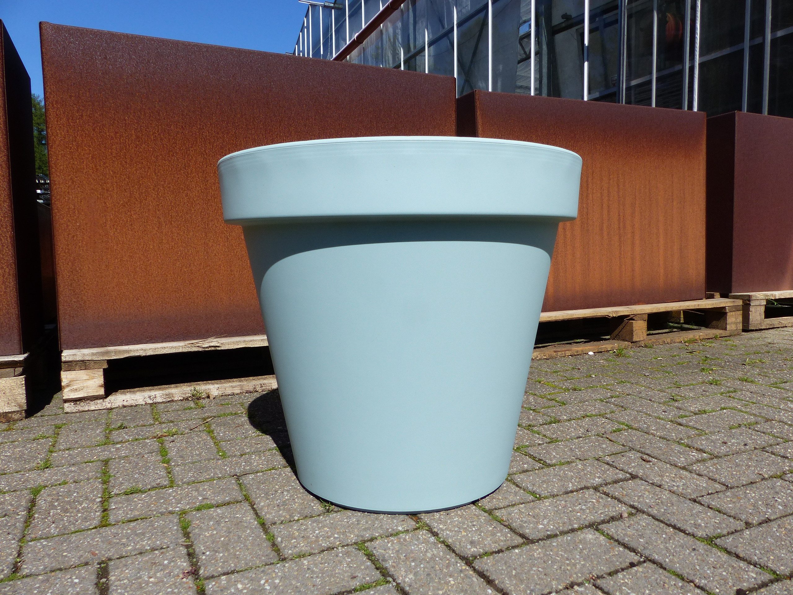 gruenwaren jakubik Übertopf Pflanzkübel E&K, mint, rund Ø 60 cm, Pflanztopf Blumentopf Kübel
