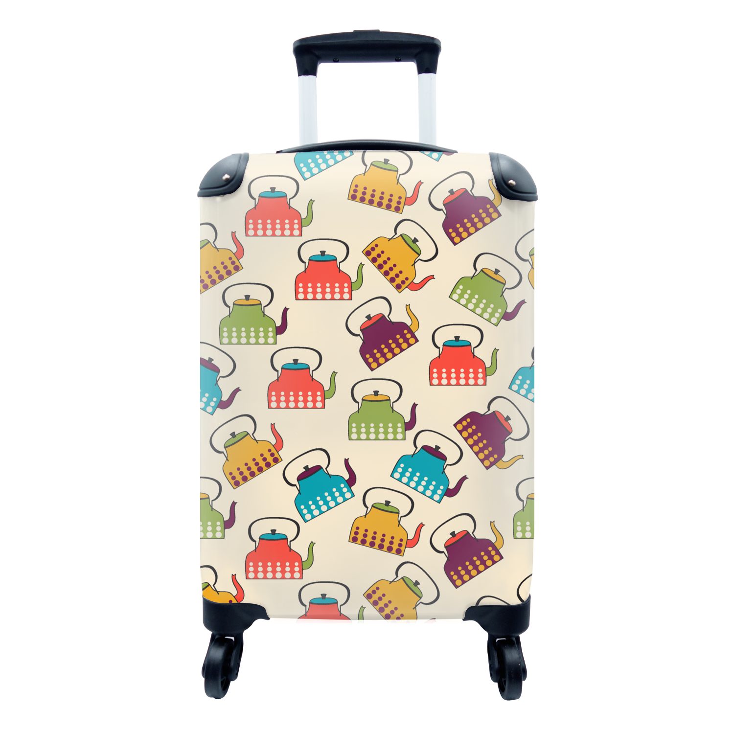 - Reisetasche für Handgepäckkoffer 4 - Farben, Handgepäck Rollen, mit Ferien, Retro - MuchoWow Design Reisekoffer Trolley, Teekanne rollen,