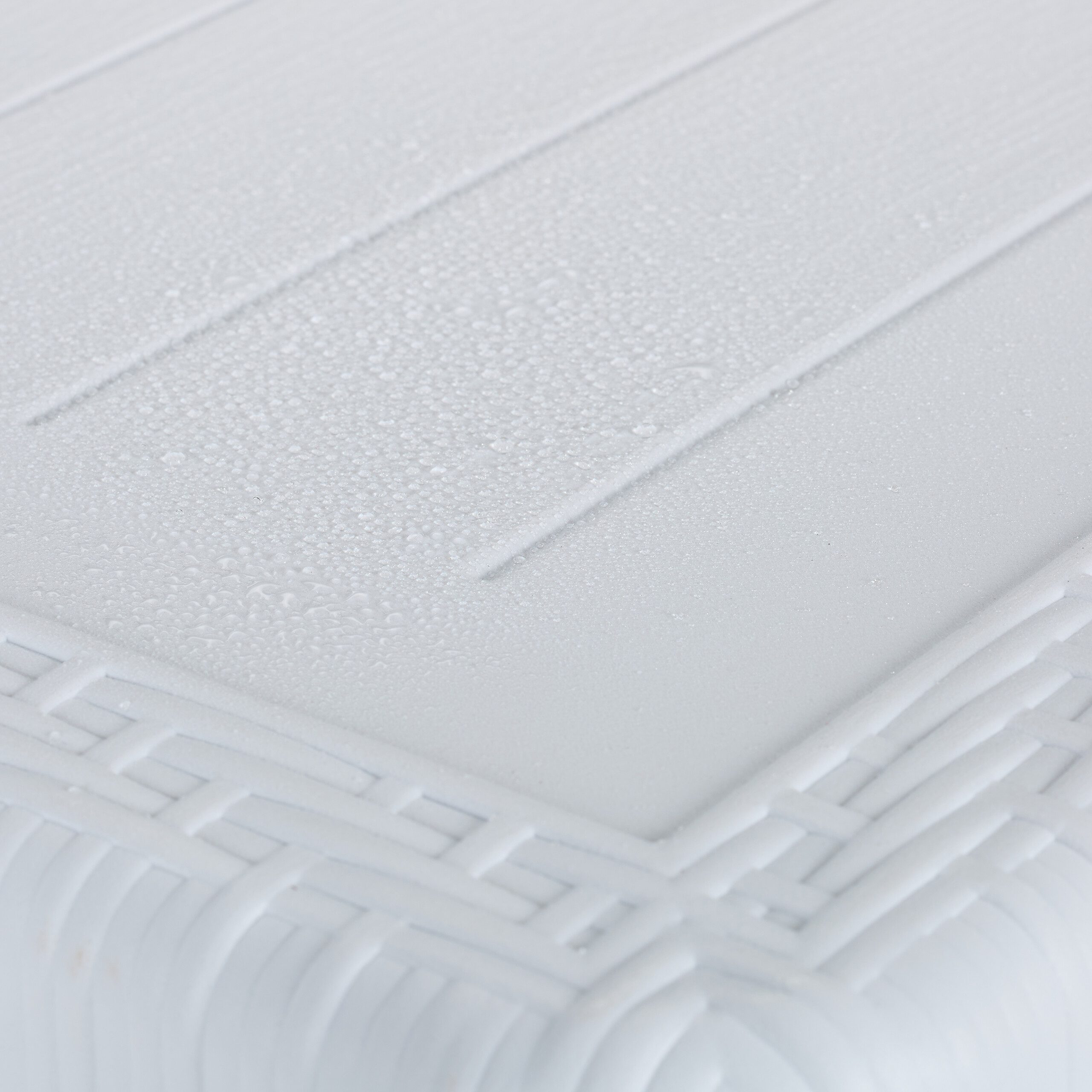 relaxdays Gartentisch in Holzoptik, weiß