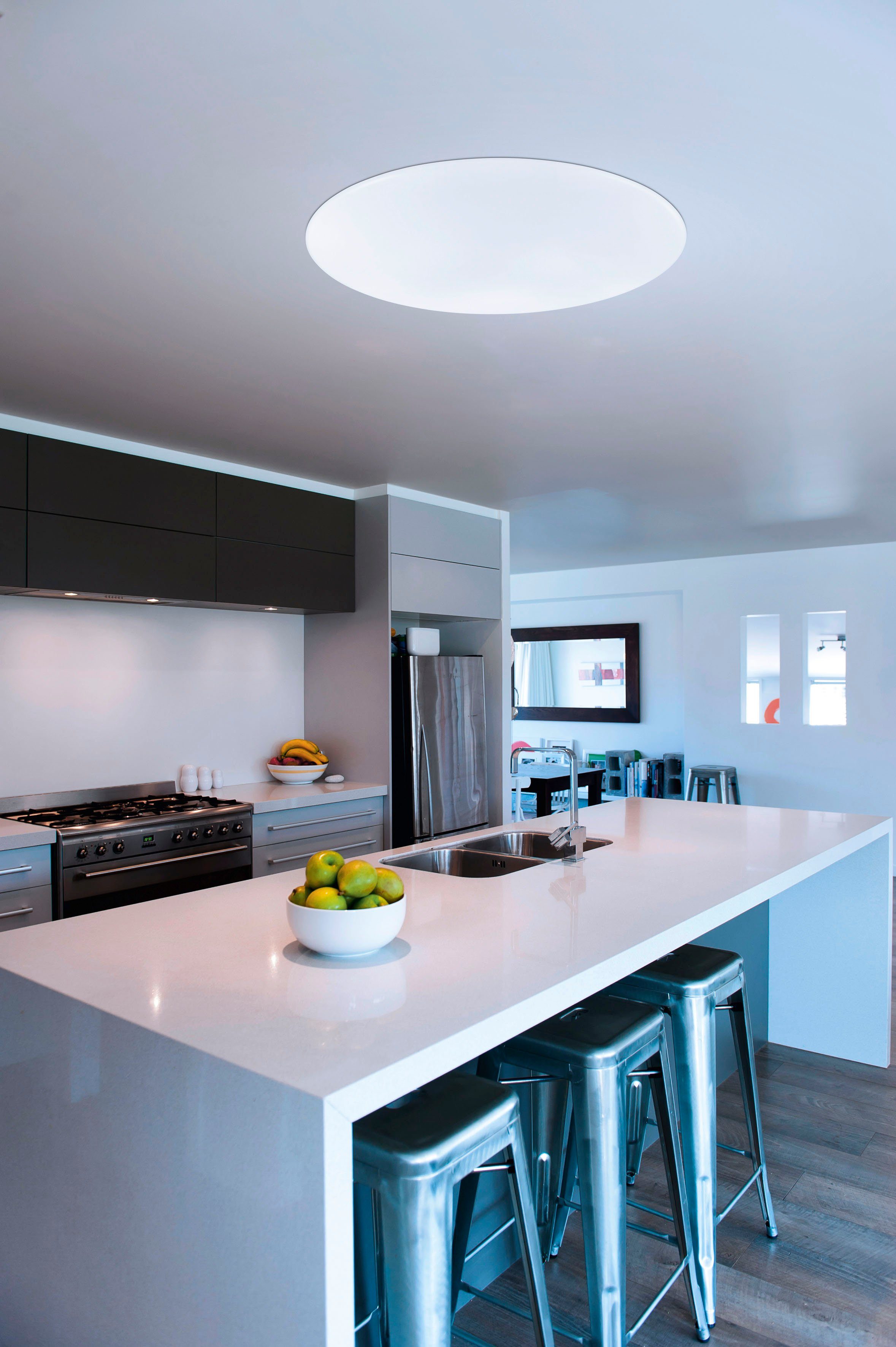 EGLO Deckenleuchte GIRON Deckenlampe, Stahl und Kunststoff, IP20, Wohnzimmerlampe, Lampe, LED fest integriert, Extra-Warmweiß, Kaltweiß, Neutralweiß, Tageslichtweiß, Warmweiß, Deckenleuchte, Stahl, Kunststoff, Weiß, Ø57 cm, dimmbar CCT