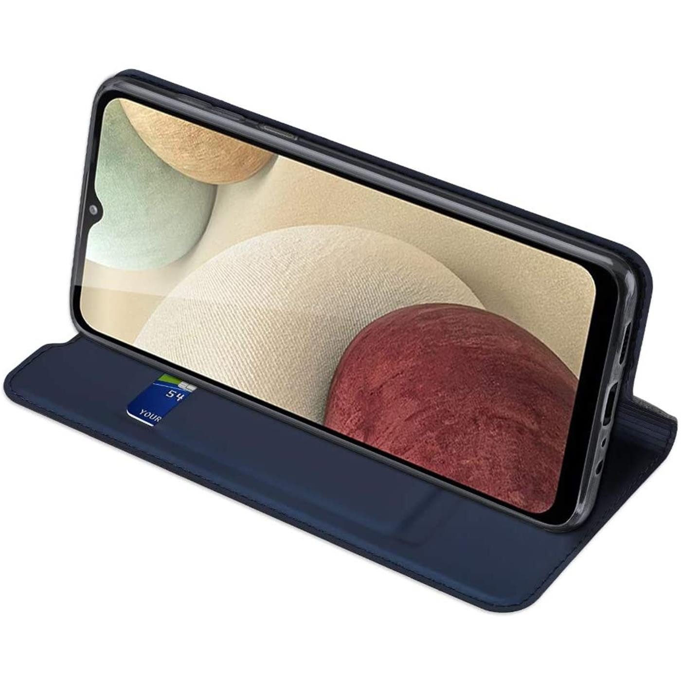 CoolGadget Handyhülle Klapptasche Wallet Kartenfach für Samsung Galaxy A12 / M12 6,5 Zoll, Ultra Slim Flip Case Hülle Klapphülle Cover Schutzhülle – Bild 4 von 5