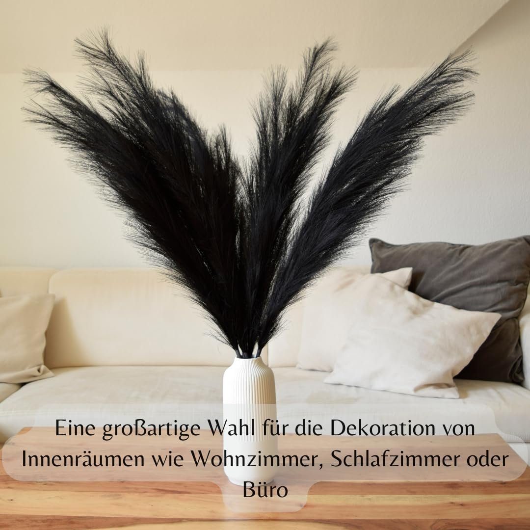 Kunstpflanze LAYBA Künstliches Pampasgras 3er-Set Schwarz 100 cm, Layba