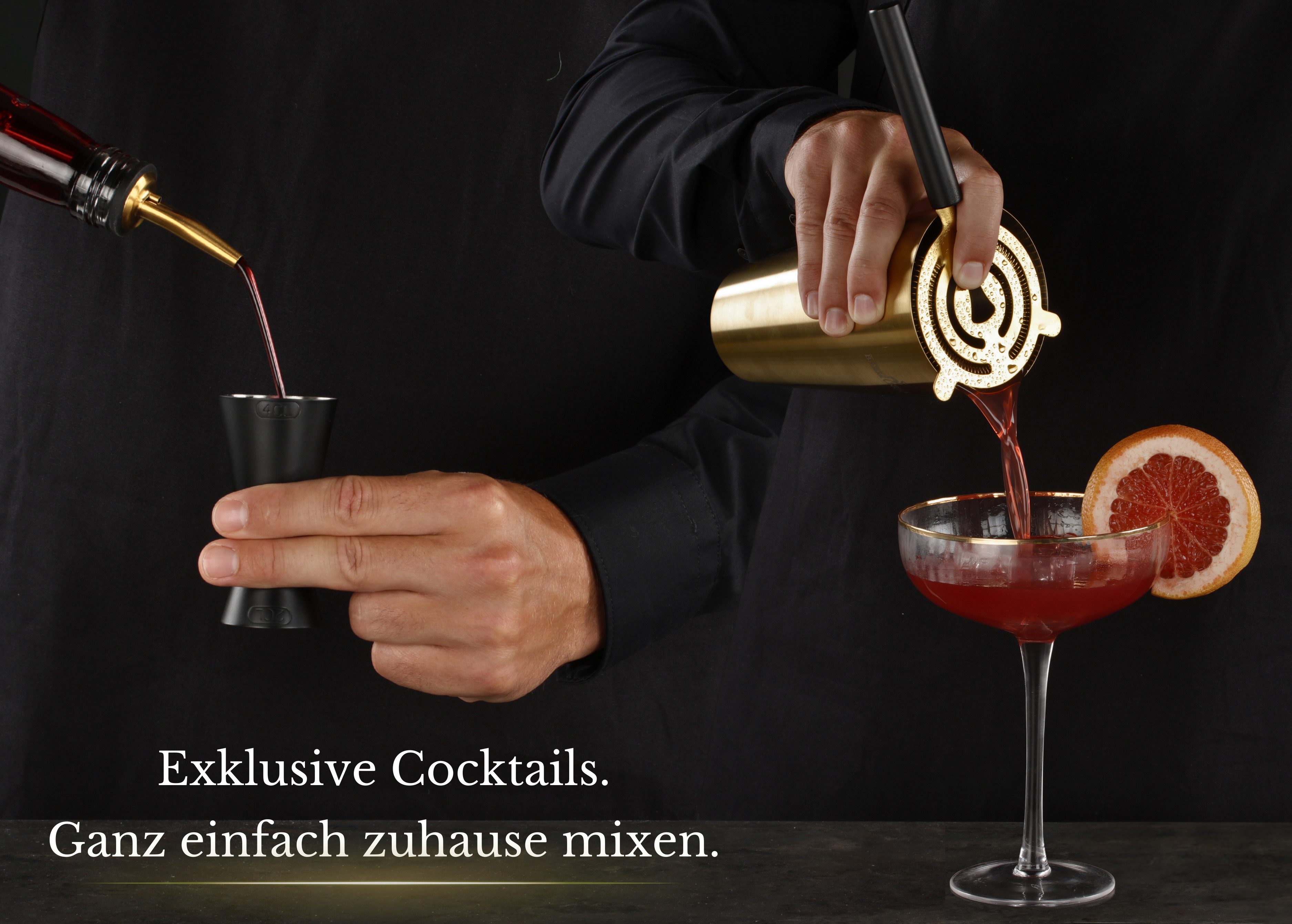 BARMINGO Cocktail-Set Edelstahl Boston Cocktail Shaker Set (825 ml) mit Bar Zubehör, (Cocktailshaker Set, 11-tlg., Für Profis und Anfänger), Cocktail Zubehör mi – Bild 5 von 5