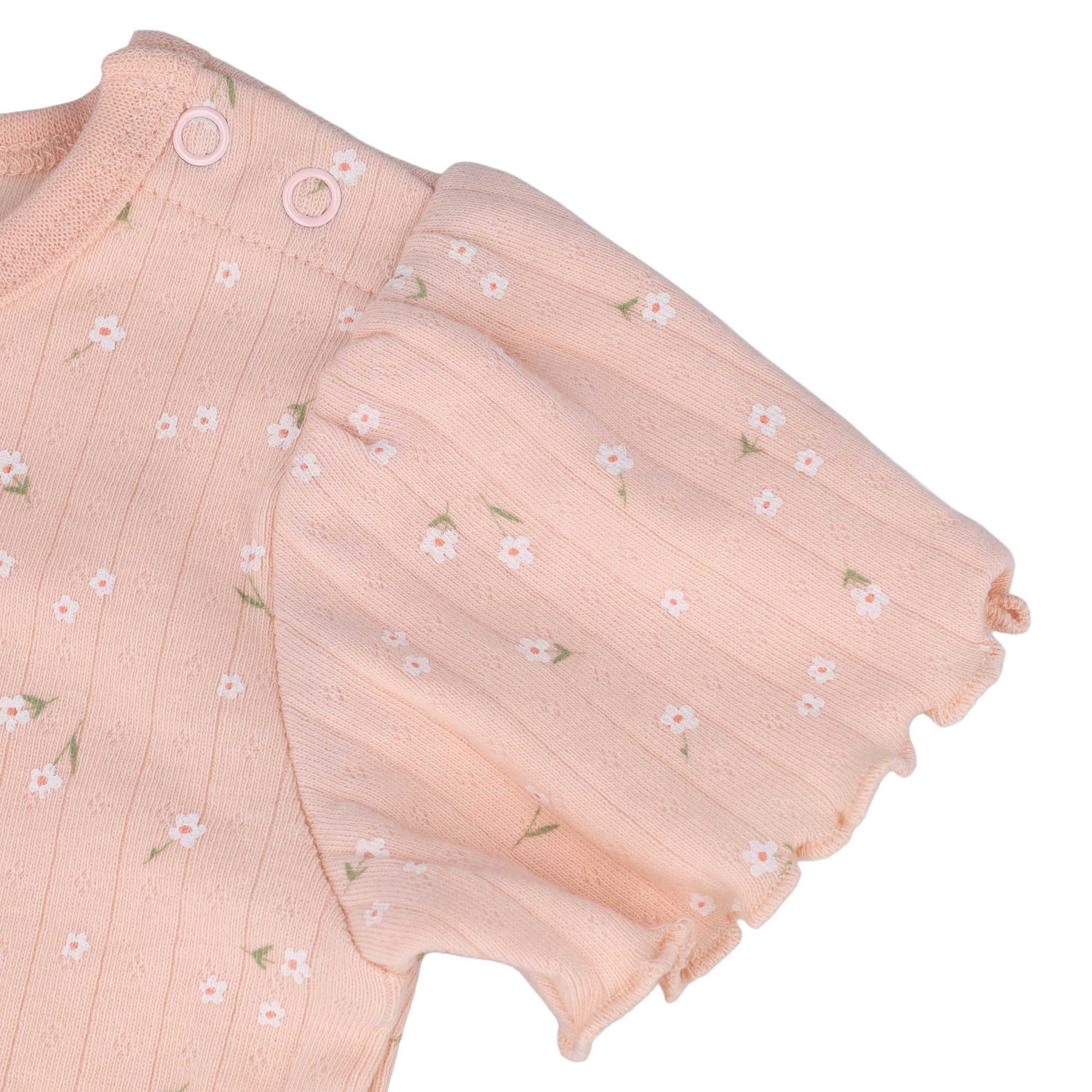 MAXIMO Kurzarmbody (1-tlg) Blassrosa, Blumen-Alloverprint, Kurzarm, Baby-Girl