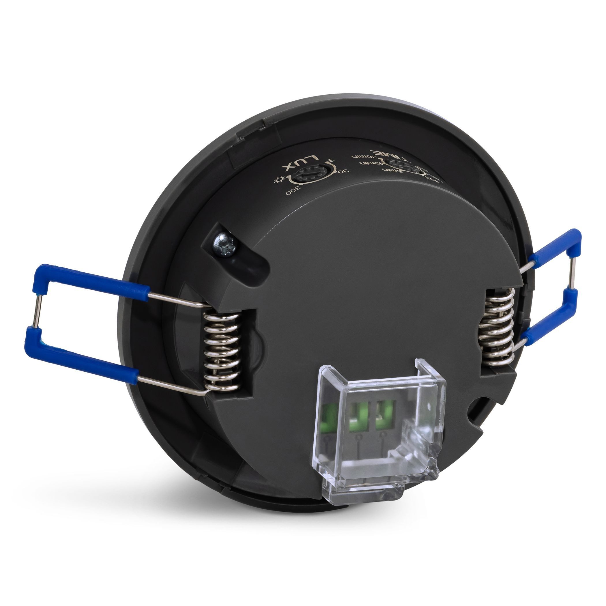 SEBSON Bewegungsmelder Infrarot Sensor Unterputz Aufputz Decke - Reichweite 8m / 360° Winkel, (1-St), Aufputz Adapter, LED geeignet, programmierbar, 3 Draht, Ø79x40mm