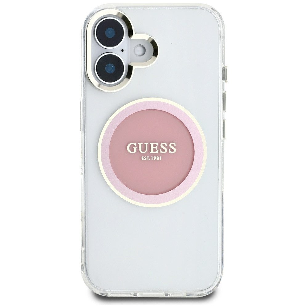 Guess Handyhülle Schutzhülle Magnethülle Rückschale 6,1 Zoll, MagSafe, Hardcase, erhöhte Schutzkanten