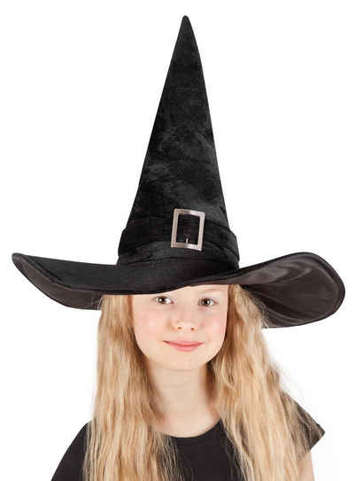 Boland Kostüm Hexenhut für Kinder, Spitzer Hexenhut für Euer Hexen Kinderkostüm