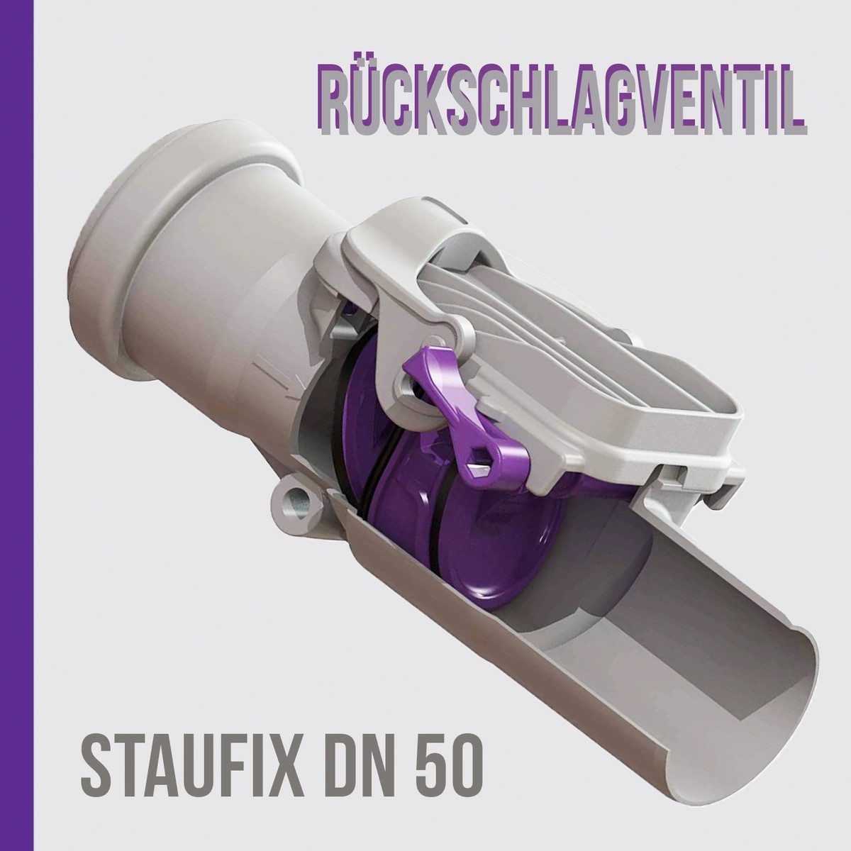 Kessel Sanitär-Installationsset Kessel 73050 Staufix Rückstauverschluss DN50 Anti-Flut Ventil Abwasser, 1-St.