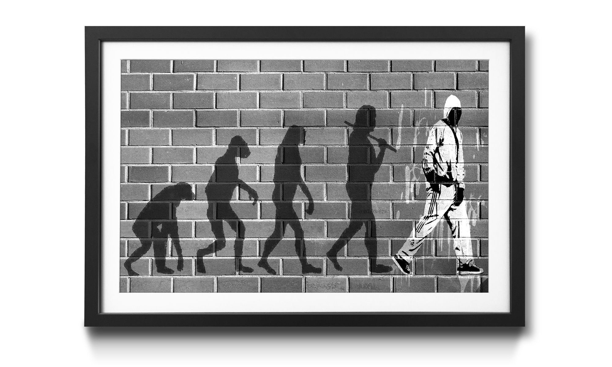 4 in Wandbild, Evolution, Banksy, WandbilderXXL Größen Kunstdruck erhältlich