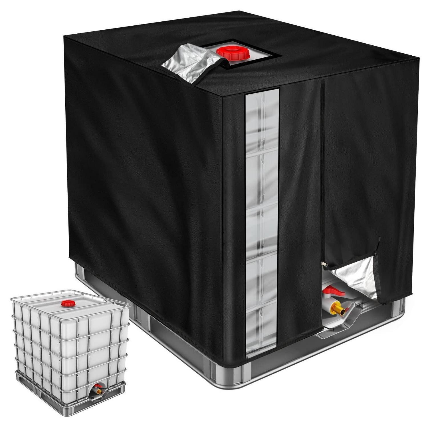 LuxusKollektion Schutzplane IBC Abdeckung 420D 1000L UV Schutzhülle Schwarz