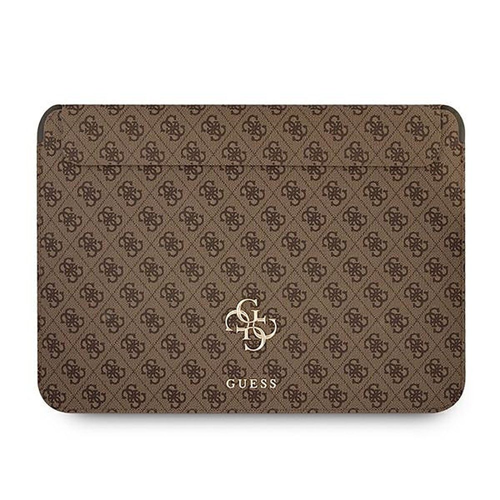 Guess Laptoptasche Notebookhülle Schutzhülle (Spar-Set, 1-tlg), Saffiano-Optik, goldfarbenes 4G-Logo