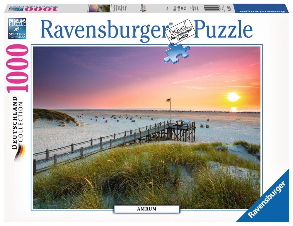 Ravensburger Puzzle 1000 Puzzleteile Sonnenuntergang 19877, Collection Amrum über