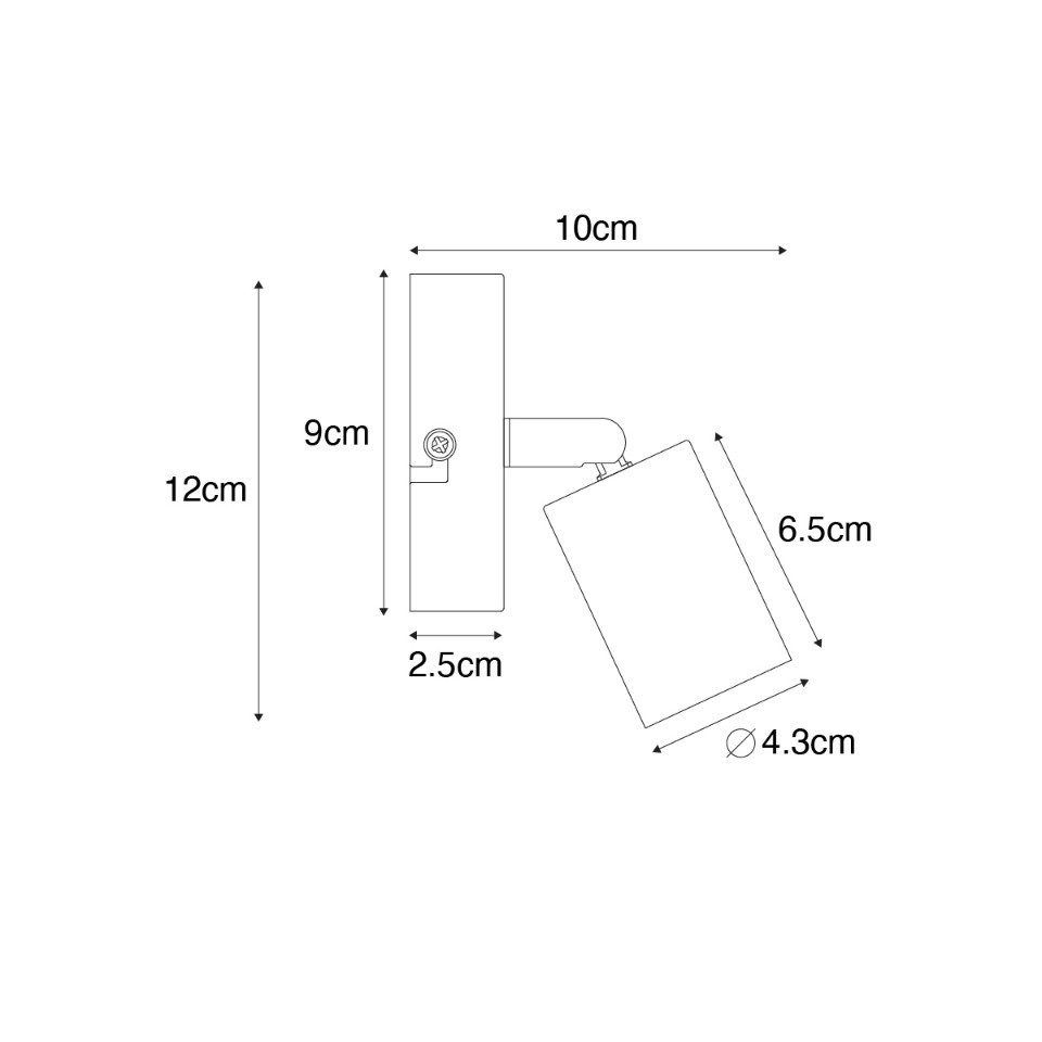 Qazqa LED Aufbaustrahler Facil, ohne Leuchtmittel, Warmweiß, QAZQA Aufbau­spot, e27, Weiß, Stahl, Modern