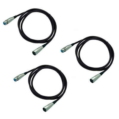 ARLI »3x XLR 3m Kabel / Mikrofonkabel« Audio-Kabel, XLR, XLR (300 cm), symmetrische Mikrofon Kabel 3 polig, montierte Konnektoren, hochwertige Abschirmung