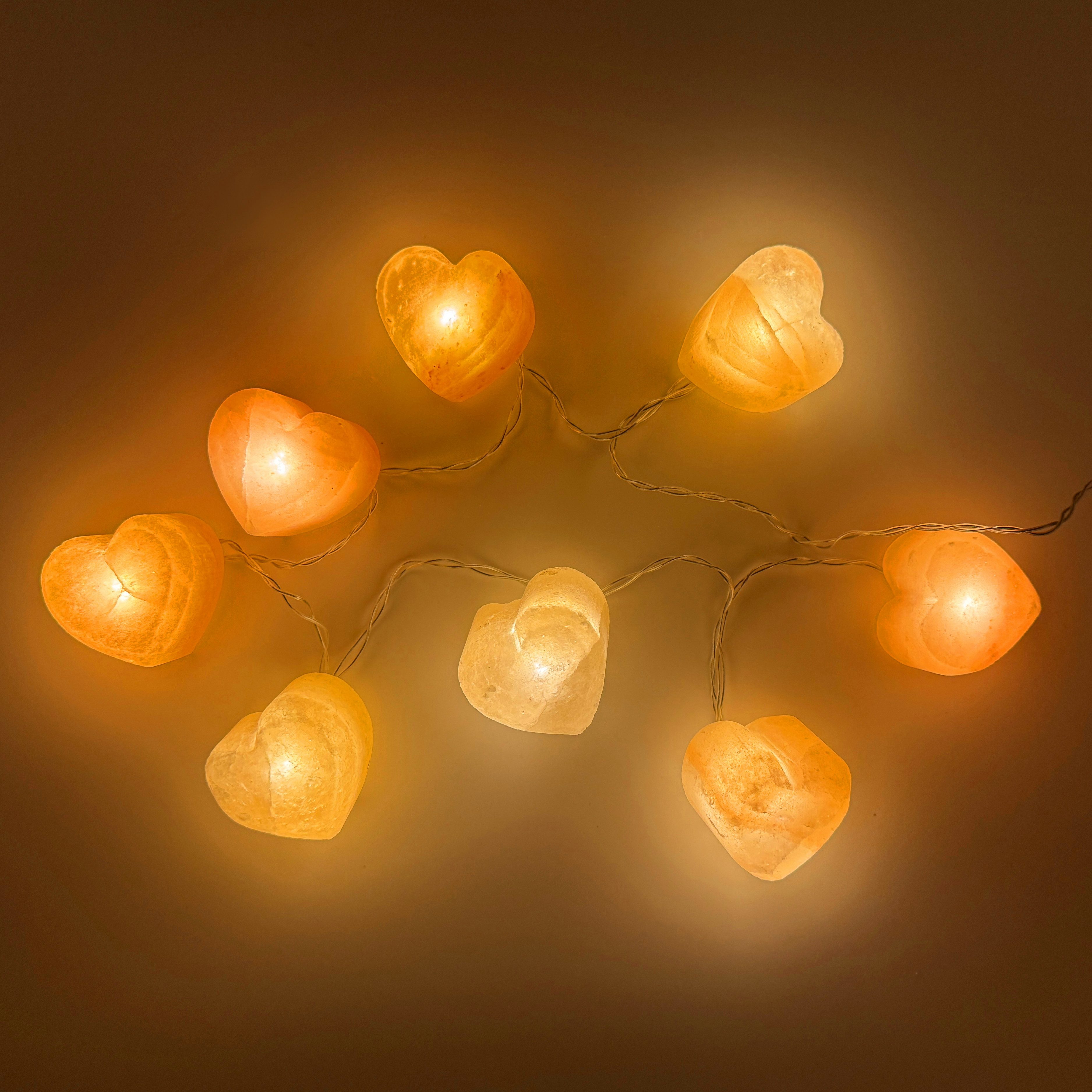 HAF LED-Lichterkette Salz LED Lichterkette Salzkristall 8 Kristalle Handarbeit Deko Licht, 8-flammig, Auswahl aus 4 verschiedenen Motiven – Bild 5 von 5