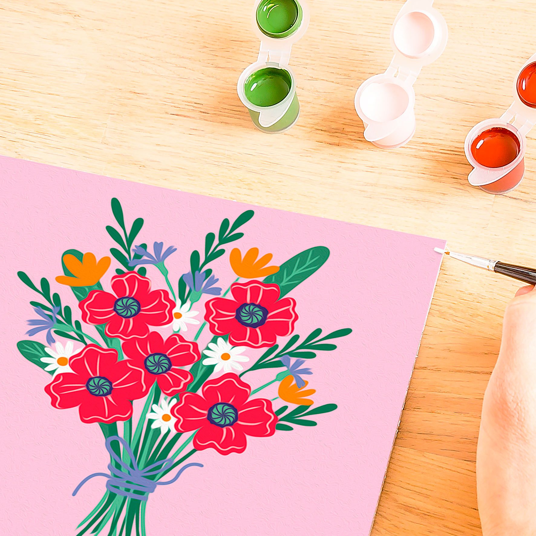 Ravensburger Malen nach Zahlen CreArt, Mohnblumenstrauß, für Erwachsene; Made in Europe