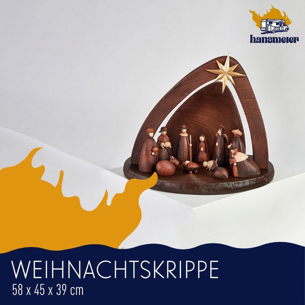 Hansmeier Krippe Moderne Weihnachtskrippe, Krippe, inkl. Krippenfiguren, robustes Material, Krippenfiguren im Lieferumfang enthalten