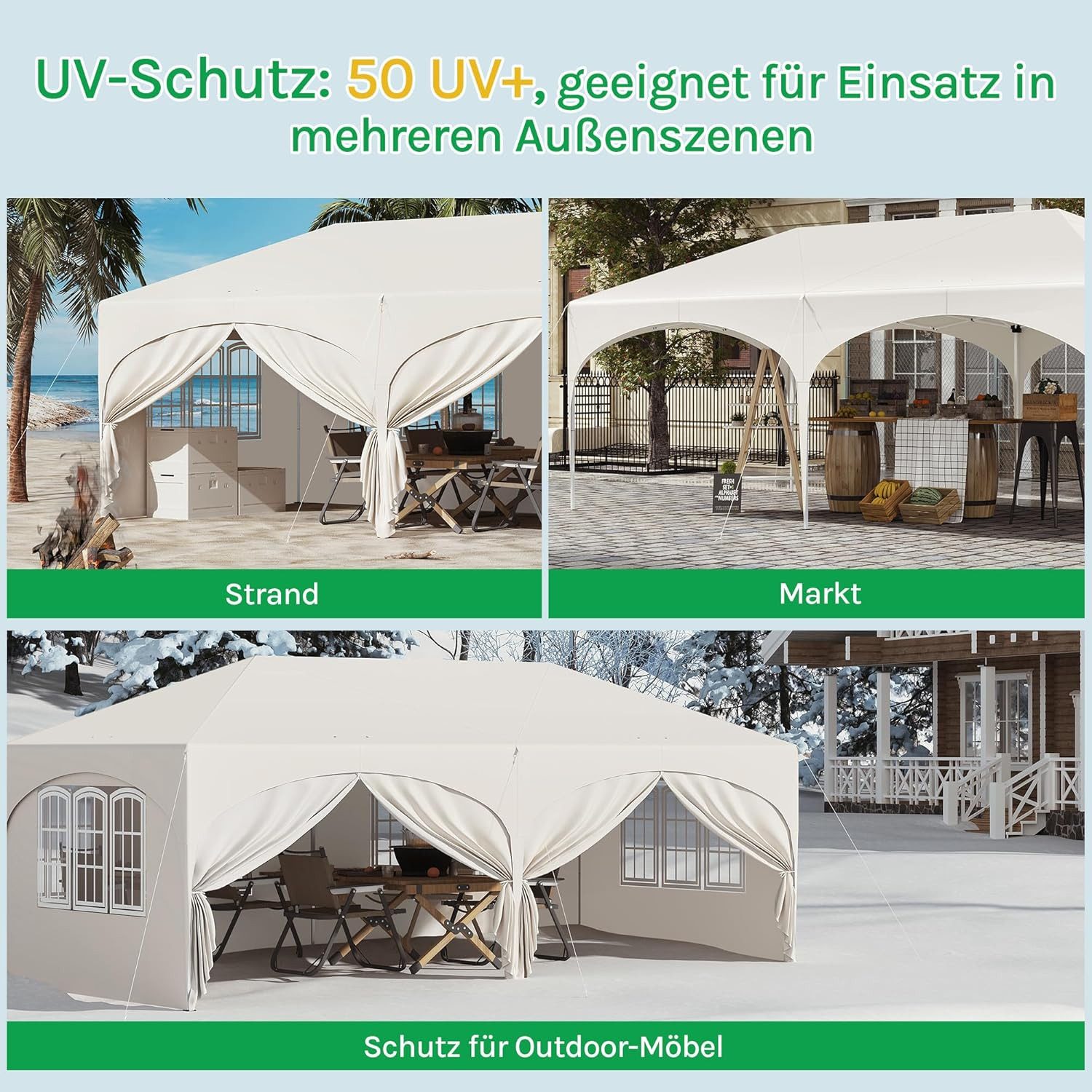 EUGAD Pavillon, mit 6 Seitenteilen, 3x6 günstig online kaufen