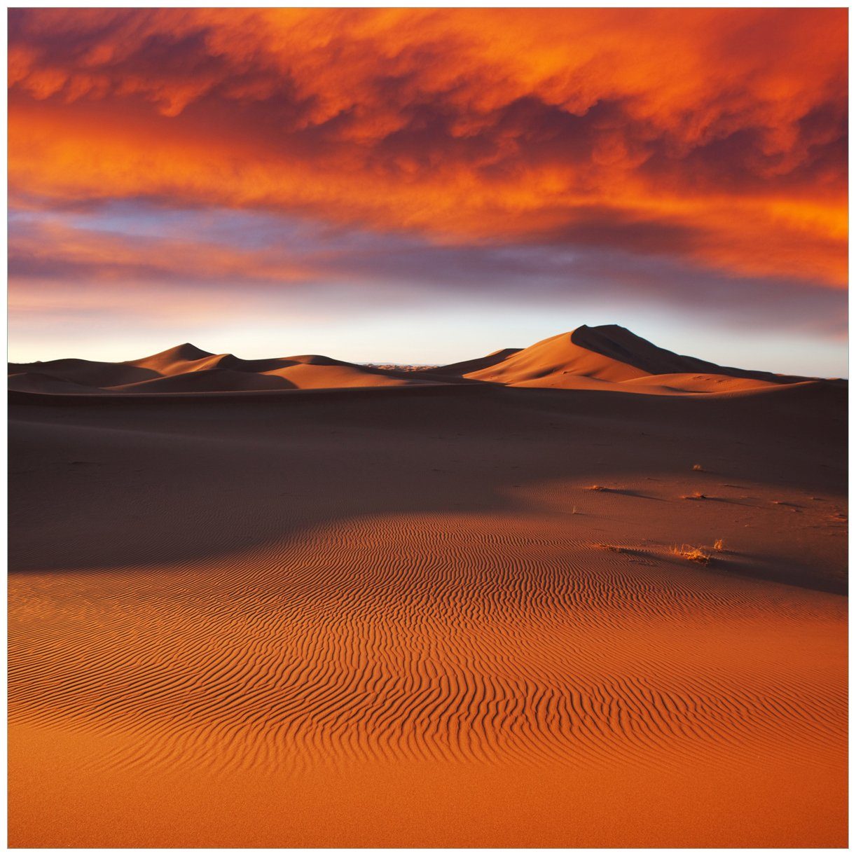 Tisch Ikea II Sonnenuntergang für Tischplatte geeignet - Wallario Lack St), im Sahara Sanddünen Wüste (1