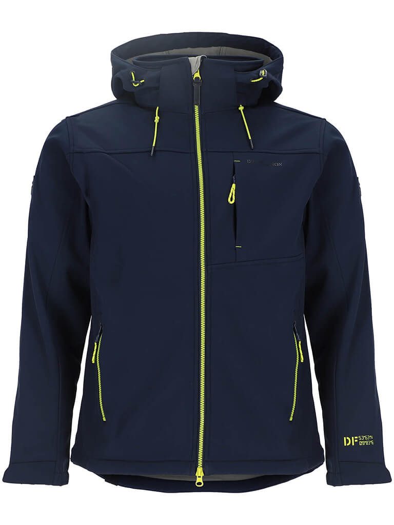 Dry Fashion Softshelljacke Amrum Herren Outdoor-Jacke Amrum mit Fleece-Innenfutter & abnehmbarer Kapuze