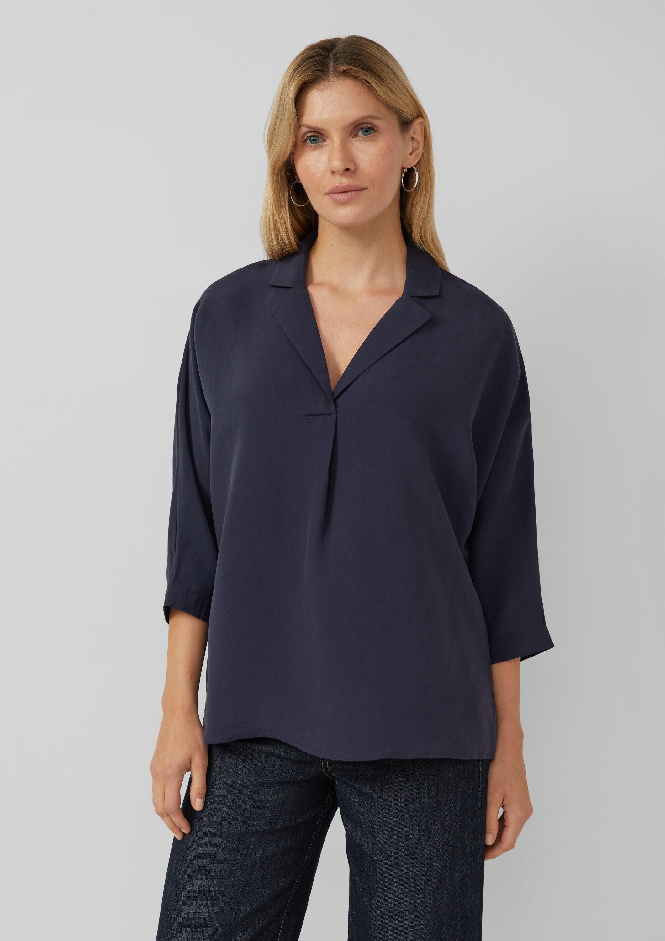 s.Oliver Kurzarmbluse Bluse Relaxed-Fit-Hemdbluse mit Fledermausärmeln günstig online kaufen
