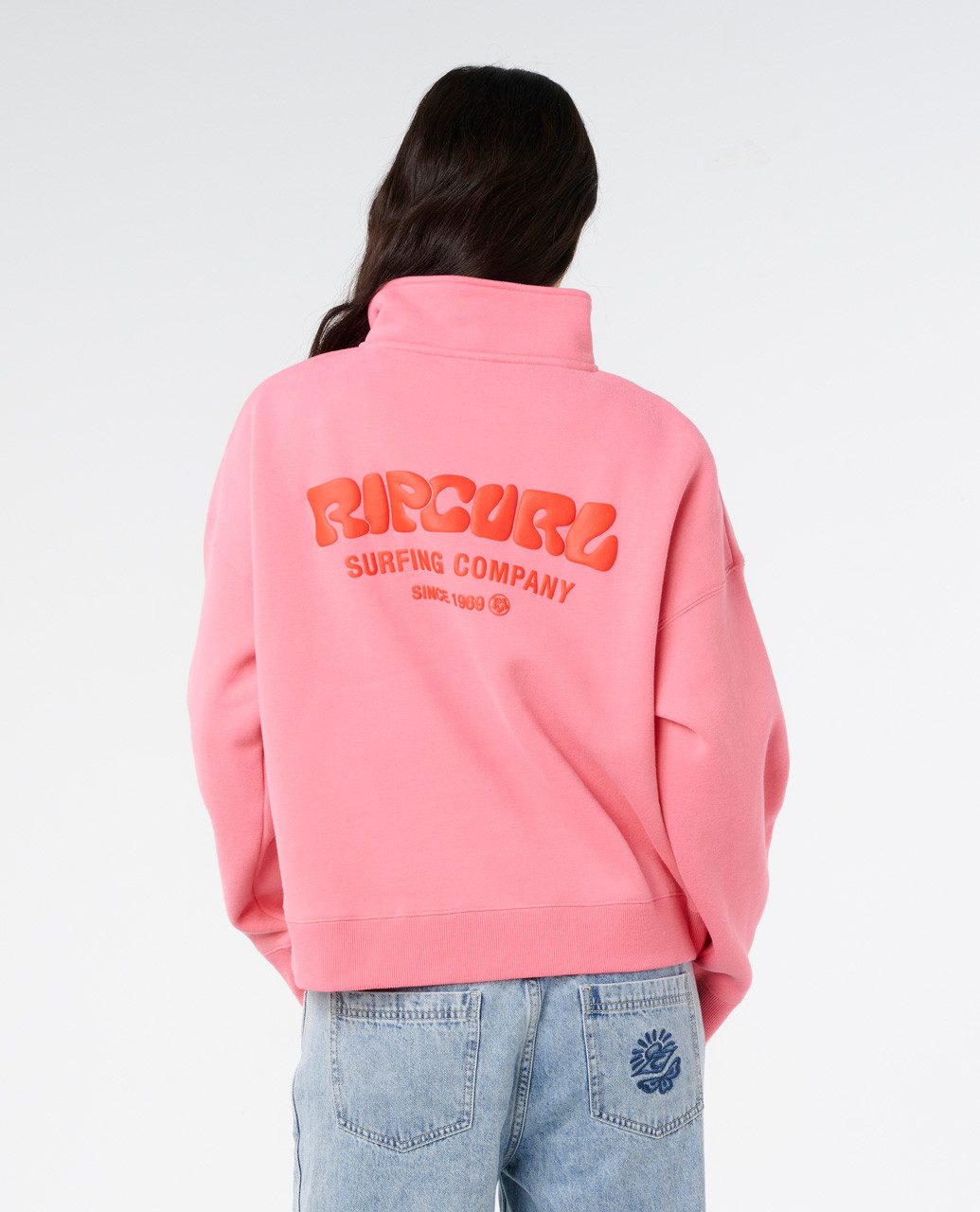 Rip Curl Stehkragenpullover Surf Puff Pullover mit Reißverschluss