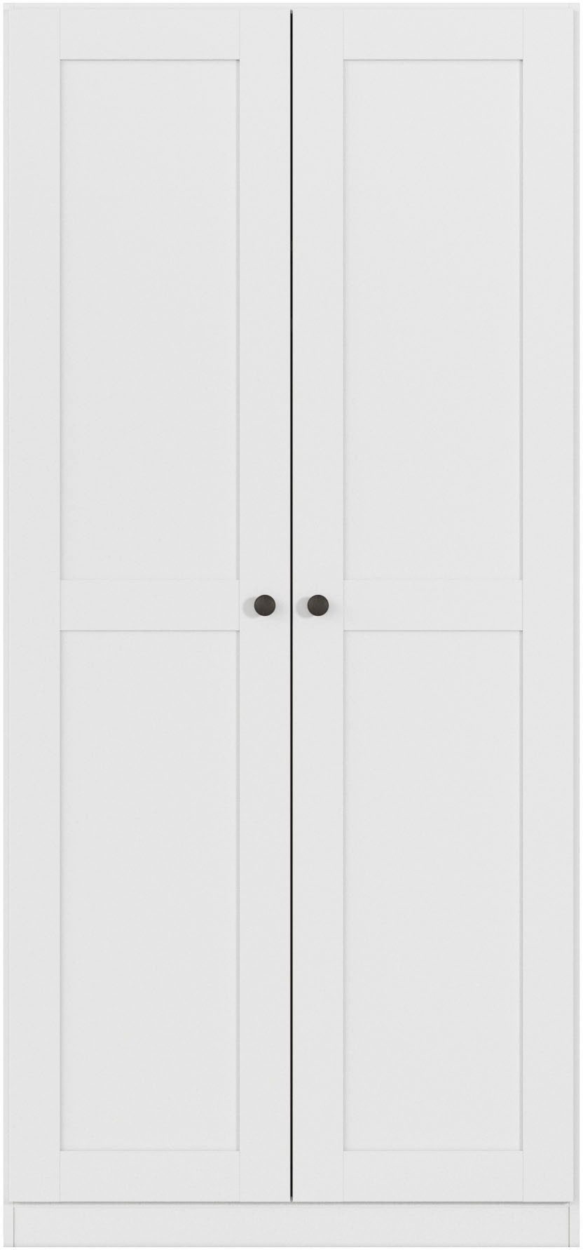 rauch Drehtürenschrank Kleiderschrank Schrank Garderobe Ankleide Schlafzimmerschrank YLVA (Breiten: 90/135/180 cm, Höhe 197 cm) skandinavischer Style mit Rahmenfront und Knopfgriffen MADE IN GERMANY