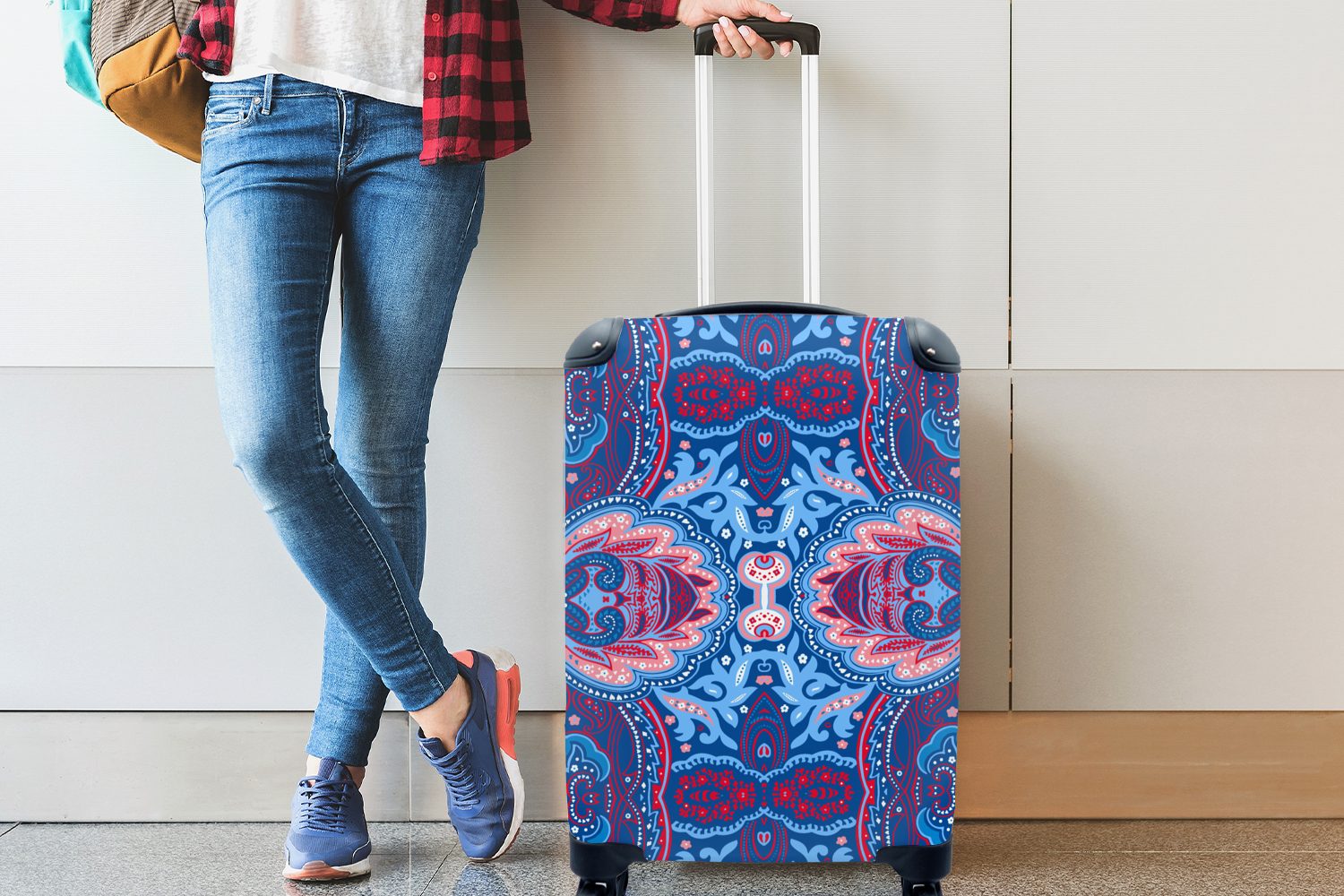 Reisekoffer Blume Rollen, MuchoWow rollen, - Muster Natur, für mit Reisetasche Trolley, Handgepäckkoffer Ferien, - Handgepäck 4