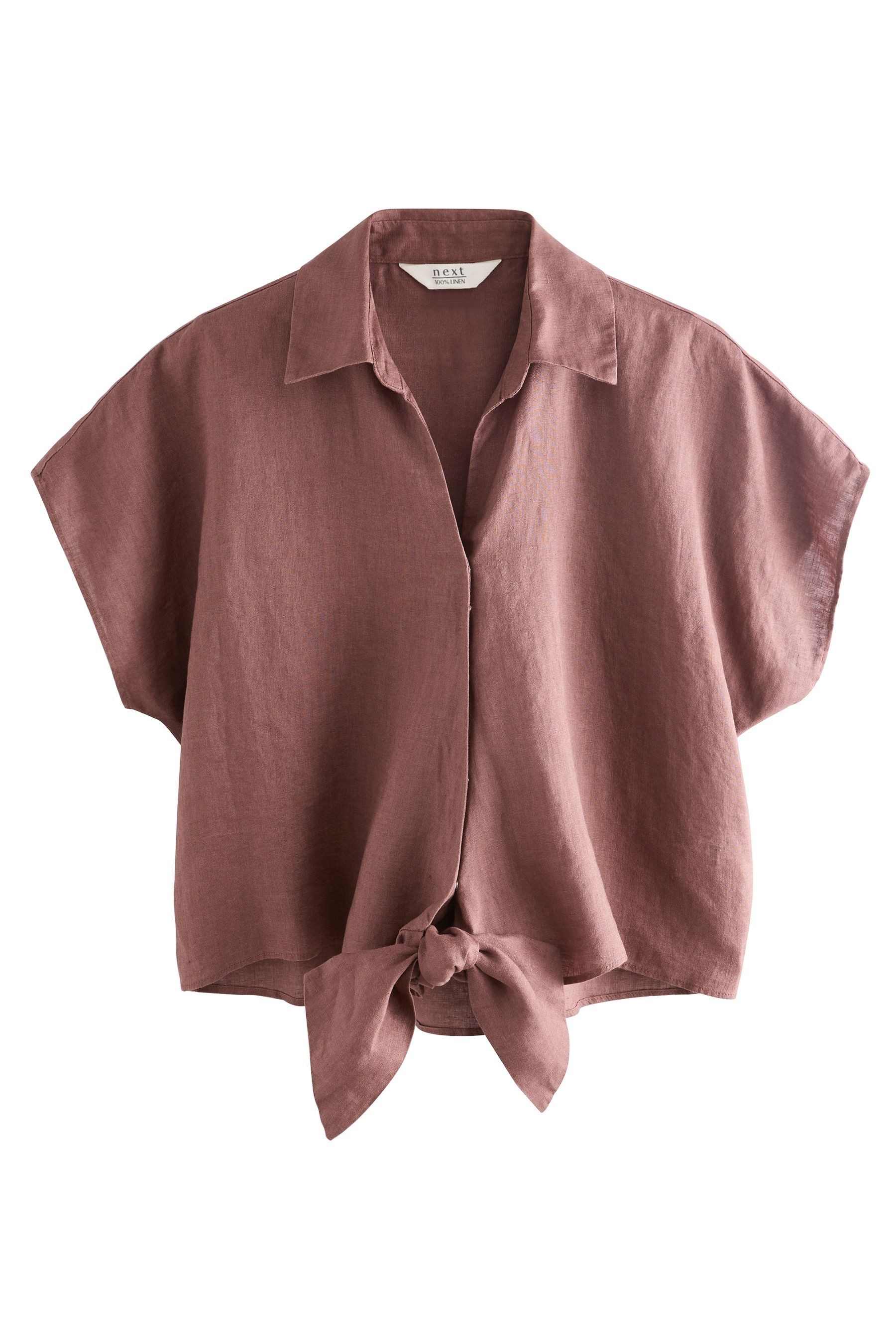 Next Kurzarmhemd Kurzarm-Bluse mit Knotendesign vorne günstig online kaufen